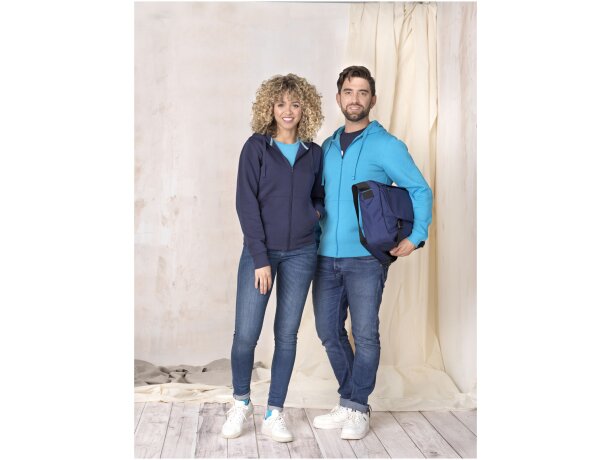 Sudadera con capucha y cremallera Ruby para hombre sostenible Negro intenso detalle 30