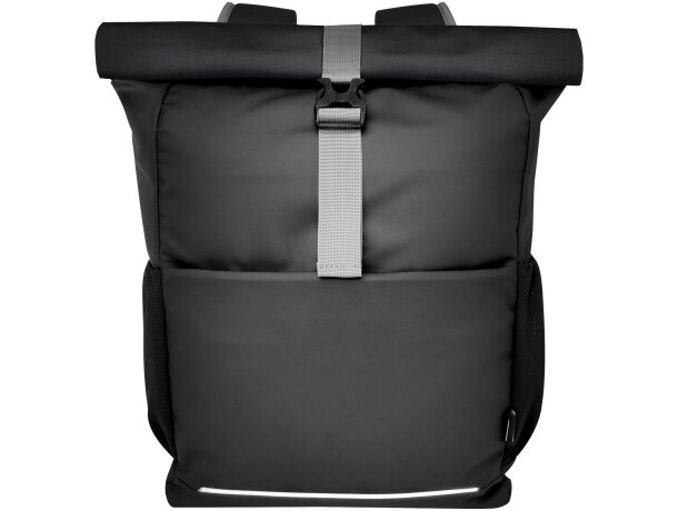 Bolsa enrollable bicicleta Aqua 20L poliéster reciclado GRS Negro intenso detalle 4