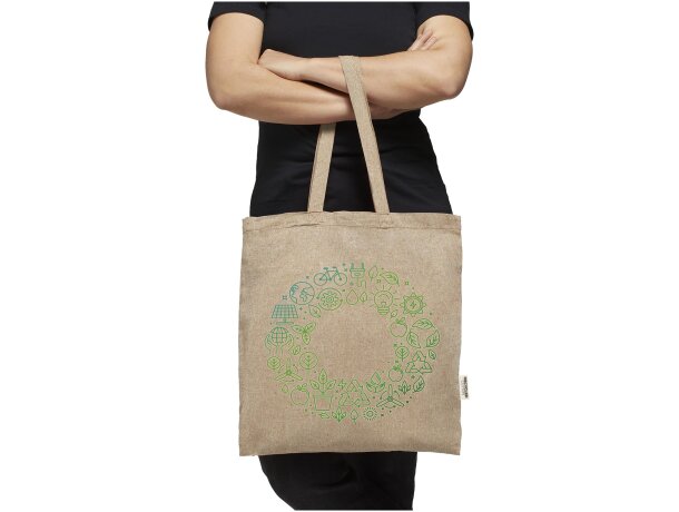 Bolsa tote Aware Pheebs de algodón y poliéster reciclado Negro detalle 18