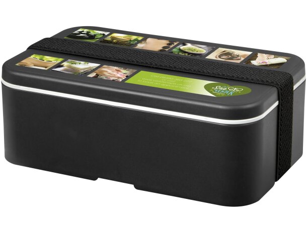 Fiambrera sostenible 700ml MIYO Renew de bioplástico Granito/negro intenso detalle 29