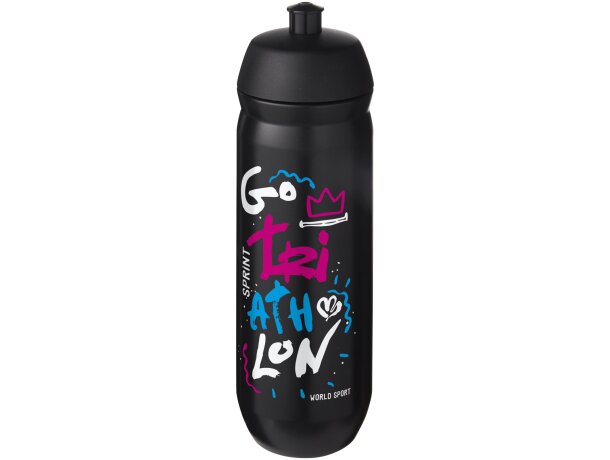 Bidón deportivo HydroFlex estrujable 750ml con tapa abatible Negro intenso detalle 1