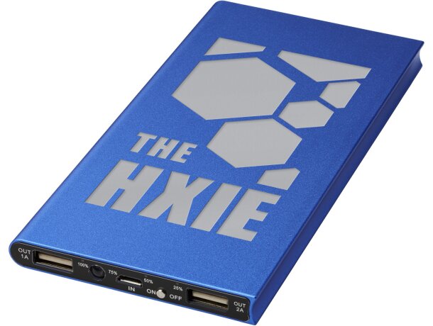 Batería externa de aluminio Plate 8000 mAh con USB tipo C Azul real detalle 15