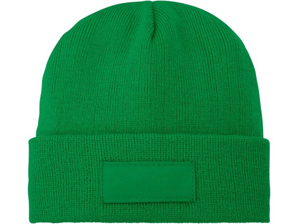 Gorro de lana con parche Boreas Verde helecho detalle 46