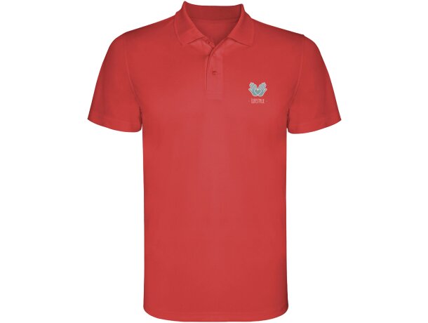 Polo deportivo manga corta infantil Monzha Roly transpirable Rojo detalle 30