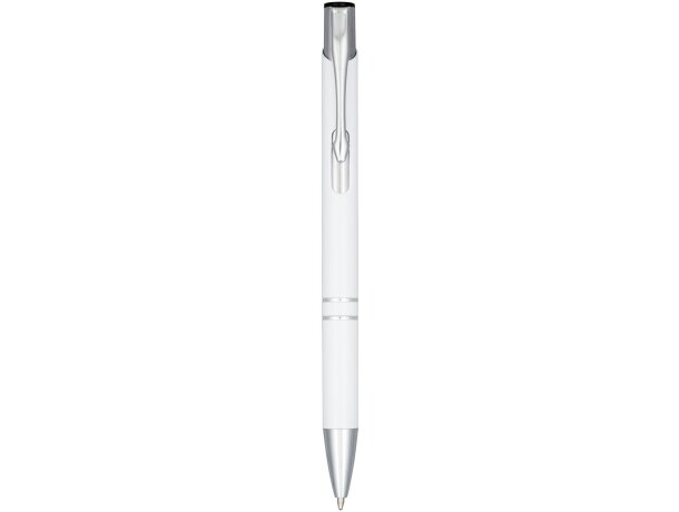Bolígrafo de aluminio anodizado Moneta Blanco detalle 2