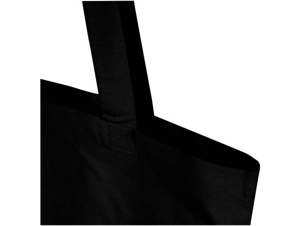 Bolsa tote 7L algodón reciclado certificado GRS Peru Blend Negro intenso detalle 10
