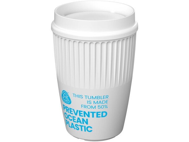 Vaso Cirrus POP 350ml con tapa de 360° y plástico reciclado Blanco detalle 1