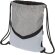 Mochilas de cuerdas personalizadas baratas con dos bolsillos poliéster 600D Blanco/gris detalle 15