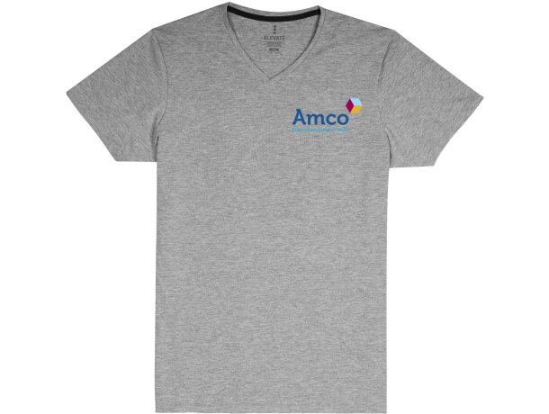 Camiseta manga corta algodón orgánico certificado GOTS hombre 200 g/m2 Mezcla de grises detalle 28