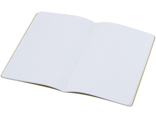 Mini libretas papel triturado con hojas a rayas Verde oliva detalle 10