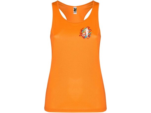 Camiseta deportiva sin mangas mujer Shura Roly cool fit detalle 9