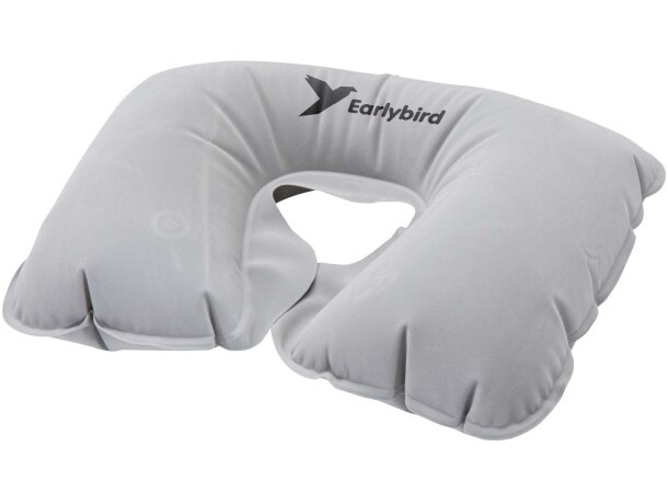 Almohada inflable Traveler con válvula para viajes Gris detalle 7
