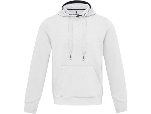 Sudadera con capucha unisex Laguna algodón BCI y poliéster Blanco detalle 2