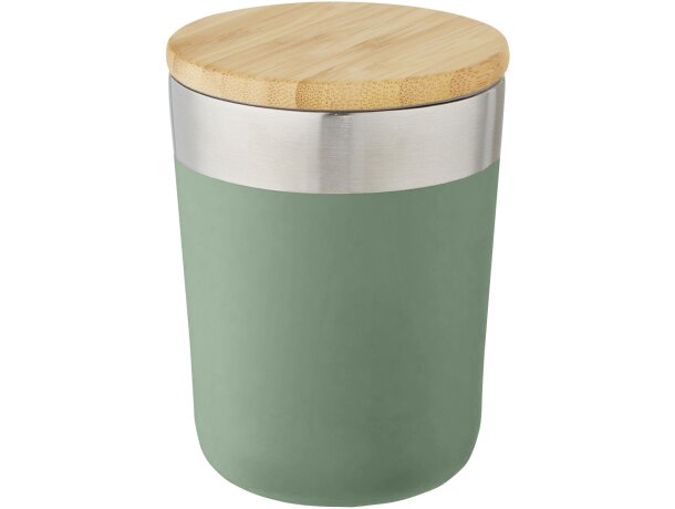 Vaso isotérmico Lagan con tapa bambú y aislamiento al vacío Verde mezcla detalle 22