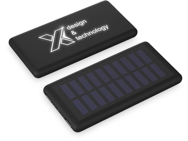 Batería externa solar SCX.design P30 8000 Ah con panel solar Negro intenso detalle 1