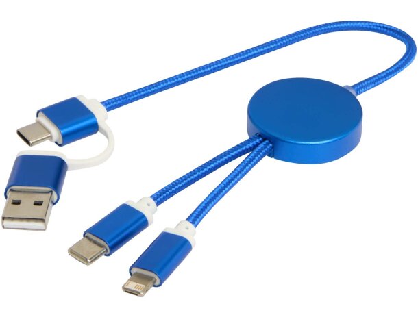 Cable 5 en 1 Alasia aluminio reciclado carga rápida Azul real detalle 27