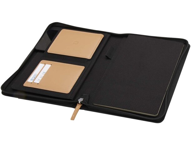 Portafolios A5 Nomumi de plástico PET reciclado y papel FSC Negro intenso detalle 5