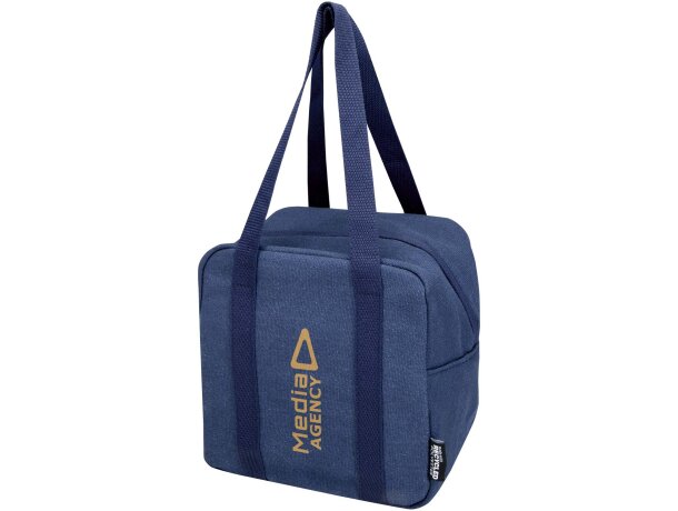 Bolsa nevera 5L Recanvas de algodón y poliéster reciclado GRS Azul marino detalle 5