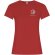 Camiseta mujer algodón orgánico entallada Golden Roly Rojo detalle 21