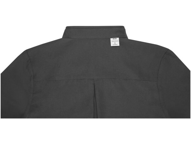 Camisa manga larga hombre Pollux Oxford CVC personalizable Gris tormenta detalle 19