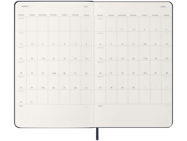 Agenda diaria Moleskine con tapa dura y cierre elástico 2026 detalle 15