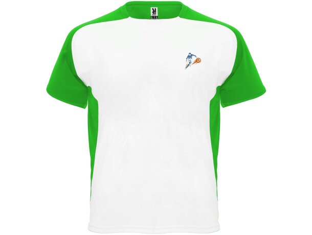Camiseta deportiva Bugatti Roly cool fit unisex Blanco/verde helecho detalle 5