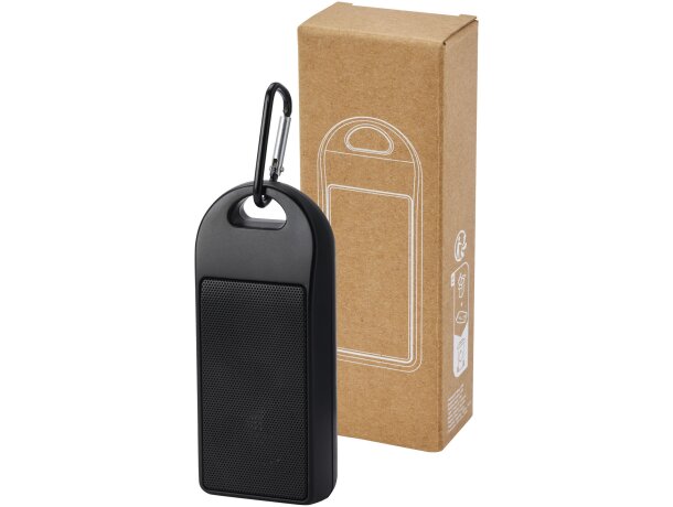 Altavoz bluetooth Omni de plástico reciclado certificado RCS Negro intenso detalle 5