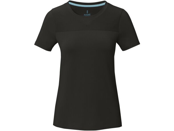 Camiseta Cool fit de manga corta para mujer en GRS reciclado Borax Negro intenso detalle 12