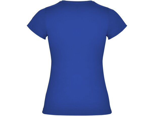 Camiseta mujer manga corta Jamaica Roly 100% algodón entallada Azul real detalle 14