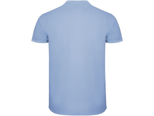 Polo manga corta hombre Star Roly 100% algodón piqué 200 g/m² Azul celeste detalle 22