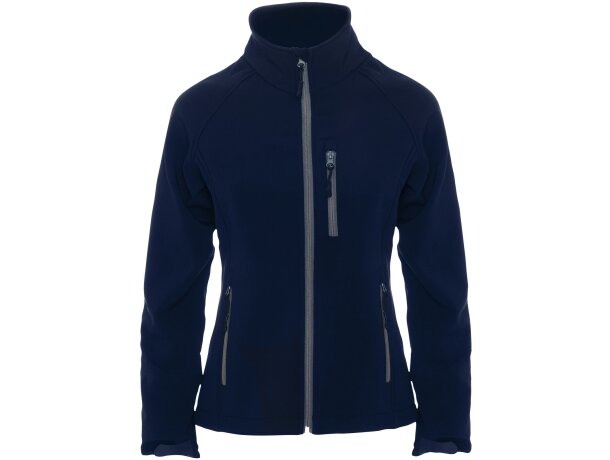 Chaqueta softshell mujer Antártida Roly con cremallera invertida Rojo detalle 15