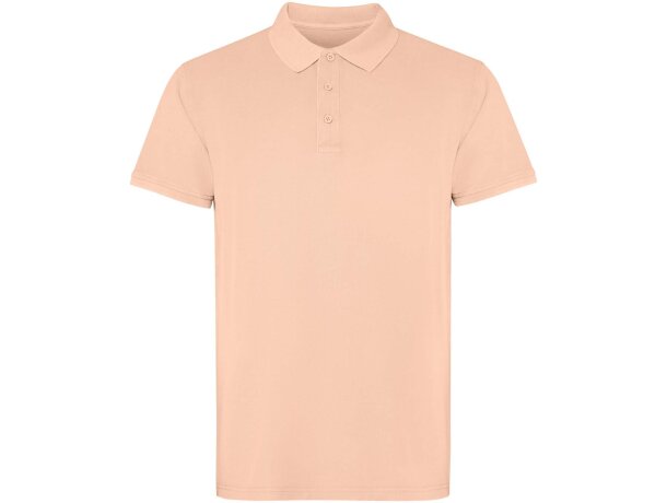 Polo manga corta unisex Cobain Roly acabado vintage Caqui detalle 42