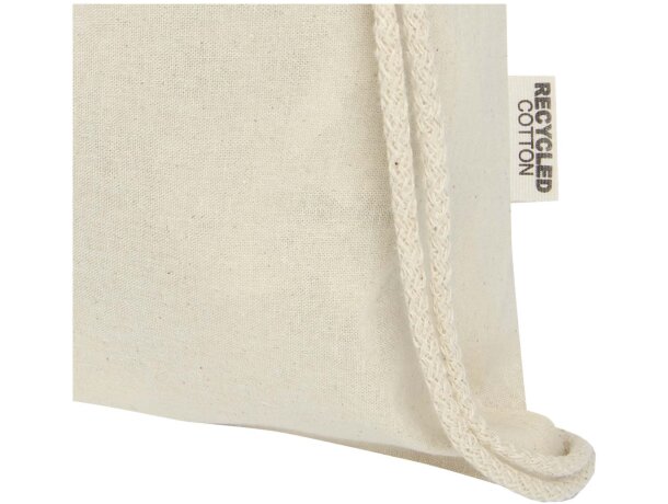 Bolsa con cordón Oregon de algodón reciclado certificado GRS Natural detalle 3