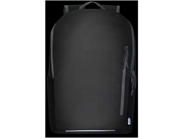 Mochila portátil 15 pulgadas Aqua con poliéster reciclado GRS Negro intenso detalle 4