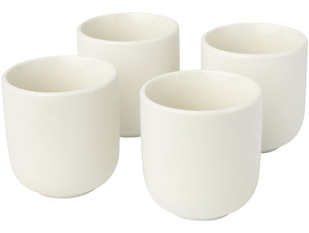 Set de cuatro tazas de expreso Male 90ml en cerámica Blanco detalle 5