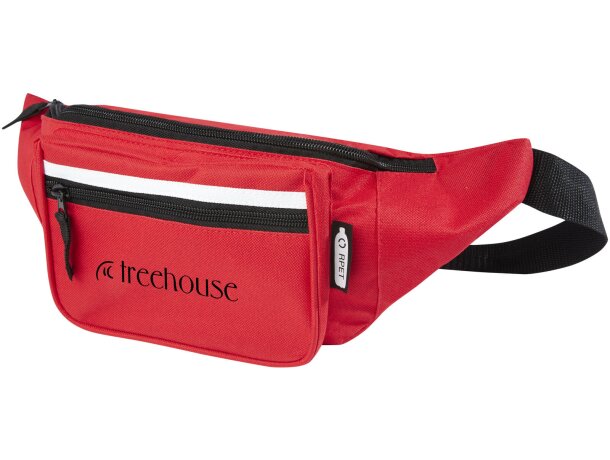 Riñonera Journey en poliéster reciclado certificado GRS Rojo detalle 1