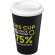 Vaso de plástico con tapa de rosca polipropileno reciclado 350ml Negro intenso/blanco detalle 4