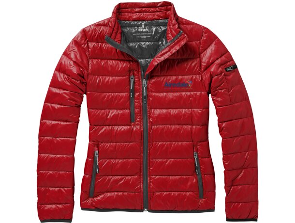 Chaqueta plumón natural mujer Scotia con certificación RDS Rojo detalle 1
