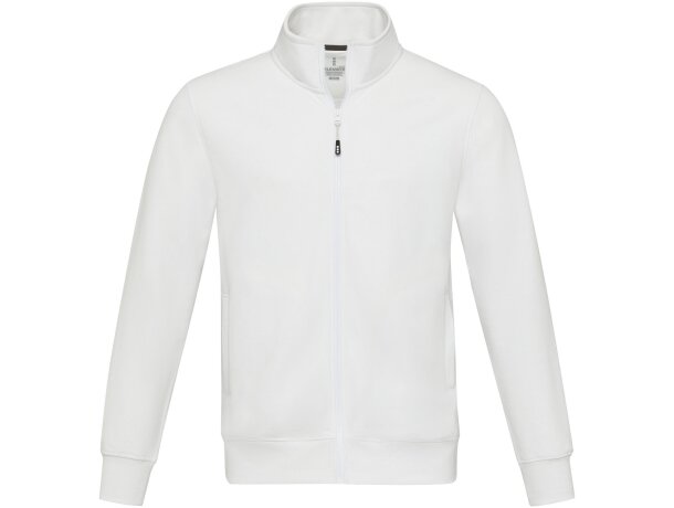 Sudadera cremallera reciclada Aware Galena unisex Blanco detalle 2