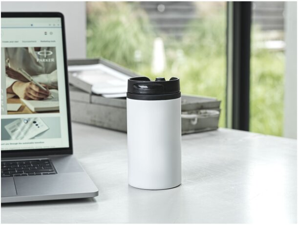 Vaso térmico 250ml acero inoxidable reciclado Mojave RCS Blanco detalle 5