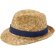 Sombrero de paja Pricus natural con banda personalizable Azul marino/natural