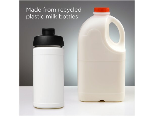 Bidón deportivo Baseline reciclado con tapa Flip 500ml Blanco/negro intenso detalle 32