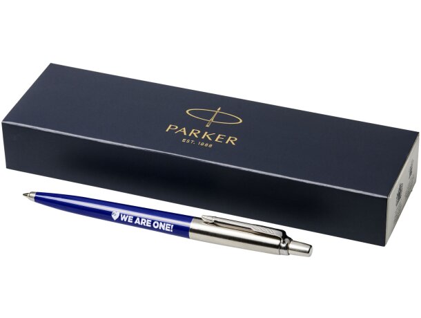 Estuche de bolígrafo promocional elegante Parker para grabar Azul/plateado detalle 57