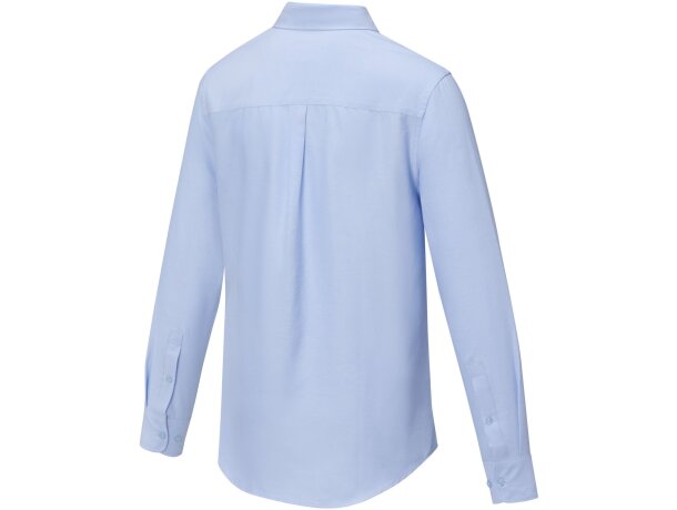 Camisa manga larga hombre Pollux Oxford CVC personalizable Azul claro detalle 8