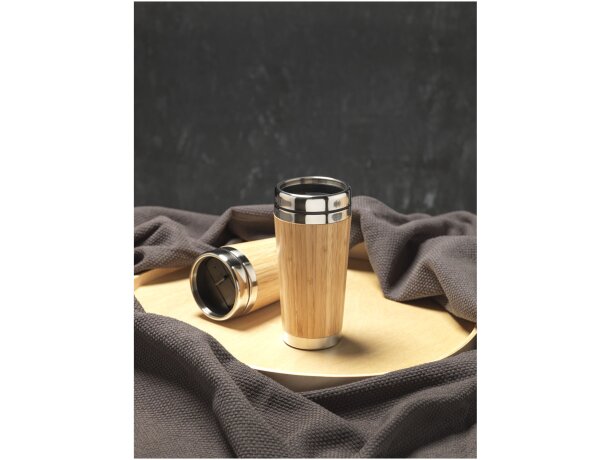 Vasos térmicos acero inoxidable con tapa deslizante Marrón detalle 5