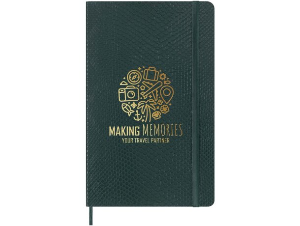 Libreta tapa blanda rayada Moleskine Vegea Boa efecto pitón Verde detalle 6