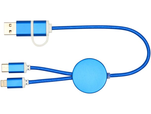 Cable 5 en 1 Alasia aluminio reciclado carga rápida Azul real detalle 23