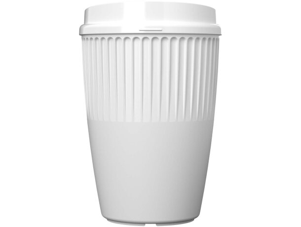 Vaso 350ml Cirrus POP plástico oceánico reciclado con tapa Blanco detalle 2