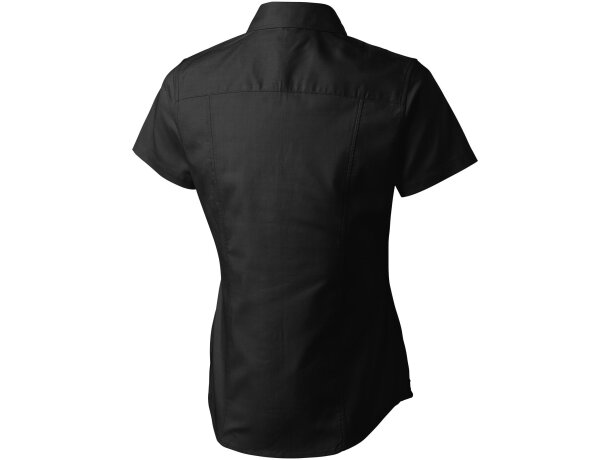 Camisa tipo Oxford de manga corta de mujer Manitoba Negro intenso detalle 12