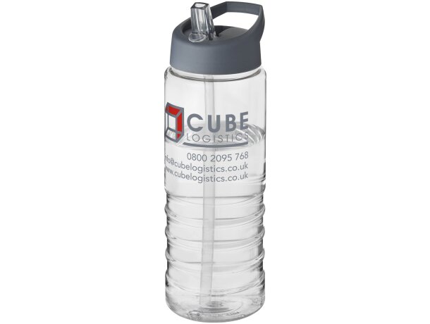 H2O Active® Treble Bidón deportivo con tapa con boquilla de 750 ml Transparente/gris tormenta detalle 1